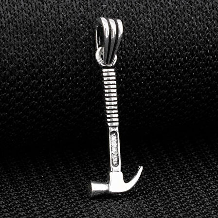 Çekiç Tasarımlı 925 Ayar Gümüş Erkek Kolye Ucu