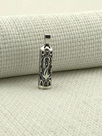 Çapa Tasarımlı Cevşeni Kebir Dualı Yazılı 925 Ayar Gümüş Erkek Kolye Ucu