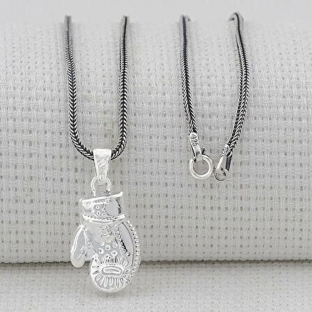 Boks Eldiveni Ucu Küçük 925 Ayar Gümüş Erkek Kolye