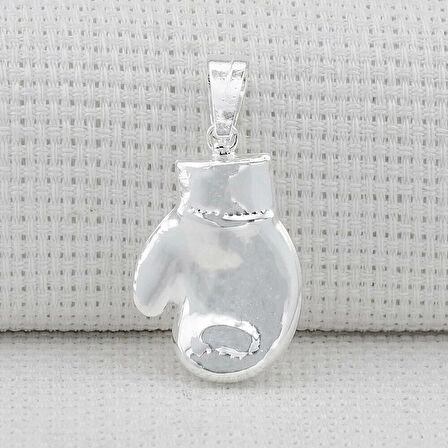 Boks Eldiveni Ucu Küçük 925 Ayar Gümüş Erkek Kolye Ucu