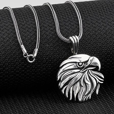 Kartal Tasarımlı 925 Ayar Gümüş Erkek Kolye