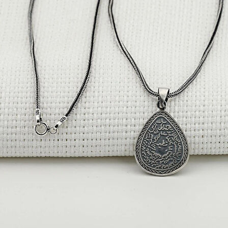 Kıtmir Ve Nazar Dualı 925 Ayar Gümüş Erkek Kolye