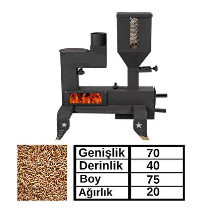Etinova Pelet Soba Eti-KZ1 Mini Z Göstergeli Pelet Sobası 