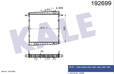 Ford Truck Su Radyatoru Komple (plastık-Borulu) - Ford Cargo / 2524-3230-2526 - Orj-Fo 6c468005ac