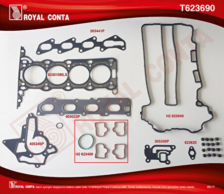 Opel Motor Takım Conta Ust Corsa C Corsa D Z12xe Z12xep Z14xep - Royal T623690