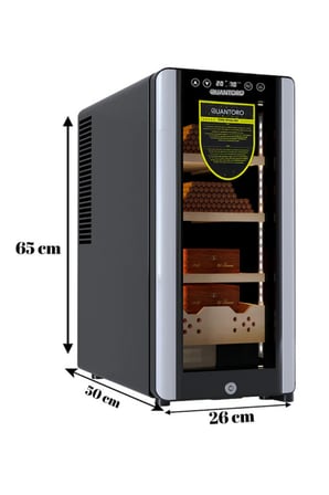 Quantoro QCC-40-A Elektronik Nemlendirme & Soğutmalı Siyah Puro Dolabı - QTR-005