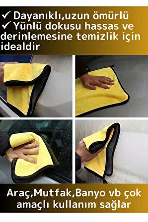 Premium Yüksek Kaliteli Yünlü Mikrofiber Araba Mutfak Banyo Lavabo Yıkama Temizleme Bezi 10 Adet