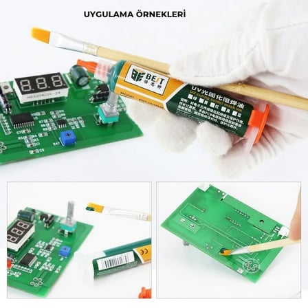 UV Mor Işıkla Kürleme Boyası Lehim Maskesi UV Boya | 10cc KIRMIZI