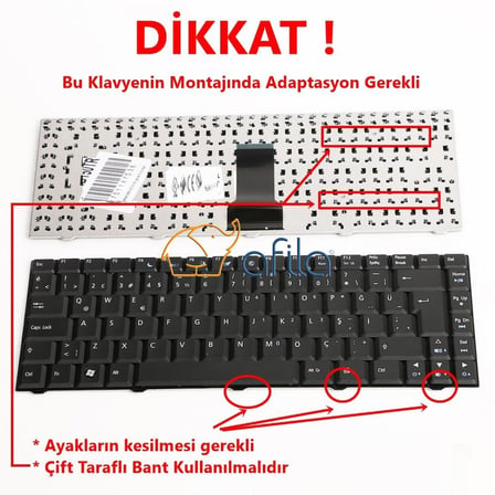 Acer eMachines D500 D520 D700 D720 E520 E700 E720 Notebook Klavyesi, Laptop Tuş Takımı (Siyah TR)
