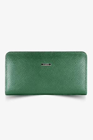Yeşil Çuval Baskılı Deri El Portföy