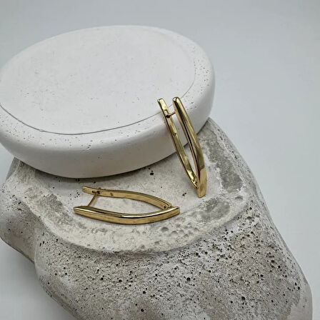 Özel Seri Gold Asimetrik Küpe - Gold