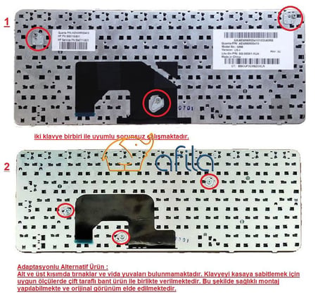 Hp Mini 210, 1103 210-1000, 210-1100, 210t-1100 AENM6-00110 AENM7 Notebook Klavyesi (Siyah TR) Ver.1
