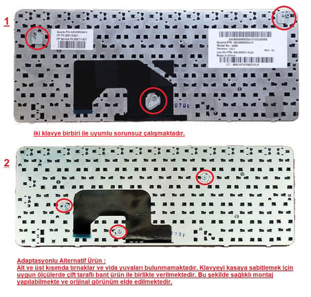 Hp Mini 210, 1103 210-1000, 210-1100, 210t-1100 AENM6-00110 AENM7 Notebook Klavyesi (Siyah TR) Ver.1