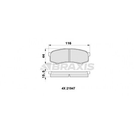 Toyota Fren Balatası Arka Landcruıser 2.7 3.4 4.0 97-> Lexus Gx 470 01-> - Braxıs Aa0197