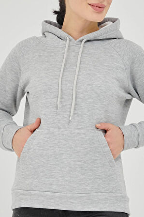 Kadın Gri Basic Sweatshirt