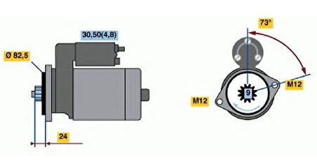 Vag Mars Motoru (12v 2kw 9 Dis) Mercedes Sprinter 06>09 Crafter 2,5 06>16 Bjj Bjk Bjl Bjm - Lucas Les0421