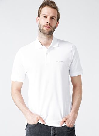 Columbia CS0214 Polo Yaka Kısa Kol StandartKalıp Baskılı Beyaz Erkek T-Shirt