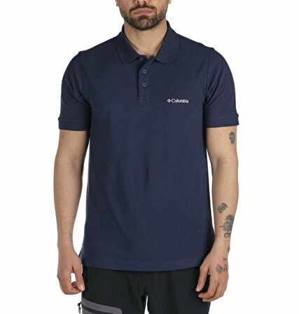 Columbia CS0214 Polo Yaka Kısa Kol StandartKalıp Baskılı Mavi Erkek T-Shirt