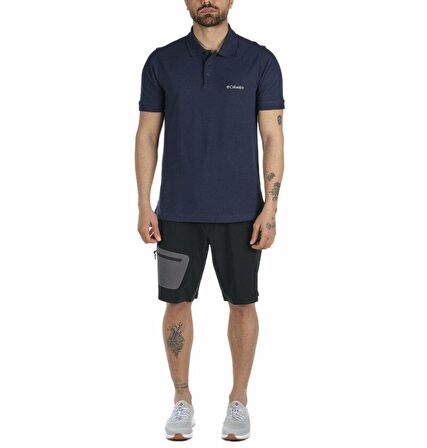 Columbia CS0214 Polo Yaka Kısa Kol StandartKalıp Baskılı Mavi Erkek T-Shirt