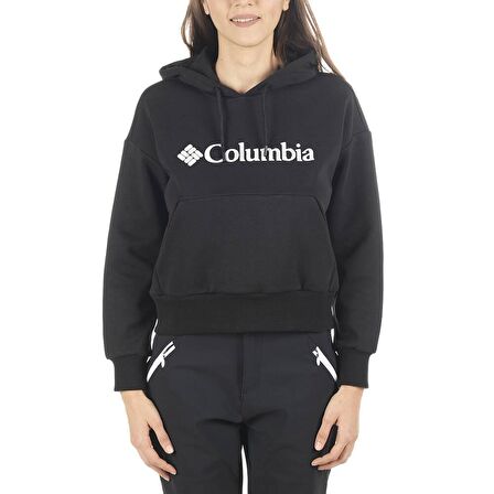 Columbia CS0208 Kapüşonlu Normal Kalıp Baskılı Siyah Kadın Sweatshirt