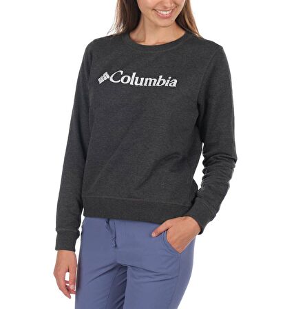 Columbia CS0055 Bisiklet Yaka Normal Kalıp Baskılı Siyah Kadın Sweatshirt