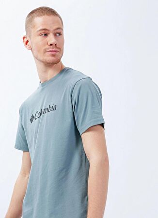 Columbia CSC M Basıc Bıg Logo Brushed Erkek Tişört Yeşil CS0287-346