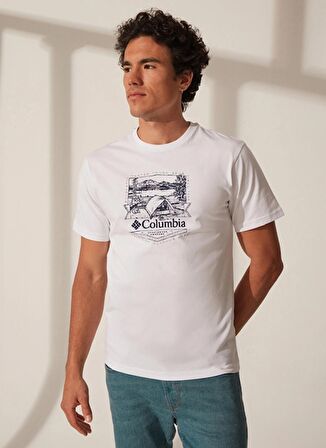 Columbia Csc M Lakeside Badge Ss Tee Erkek Kısa Kollu Tişört CS0232-100