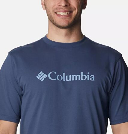 Columbia CSC M Basic Logo Brushed Erkek Kısa Kollu T-Shirt Dağ Mavisi CS0287-480
