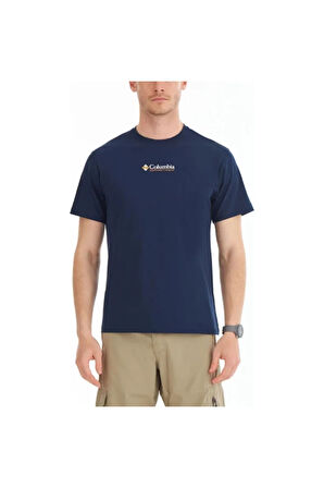 Erkek Pamuklu Marka Logolu Yazlık Günlük Kullanım Lacivert T-Shirt 9120340-010