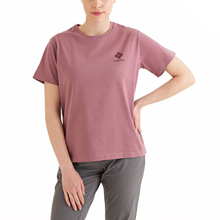 CSC Stacked Mini Gem Logo Kadın Kısa Kollu Tişört