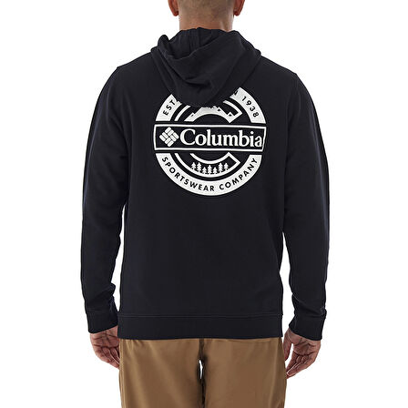 Button Badge Hoodie Erkek Siyah Outdoor Sweatshirt CS0391-010