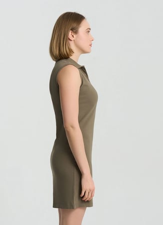 Columbia CSC Basic Polo Sleeveless Dress  Haki Kadın Sıfır Kol Elbise