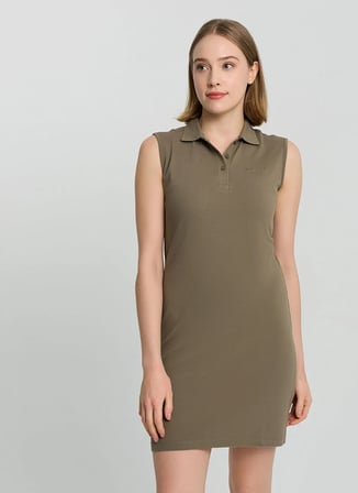 Columbia CSC Basic Polo Sleeveless Dress  Haki Kadın Sıfır Kol Elbise