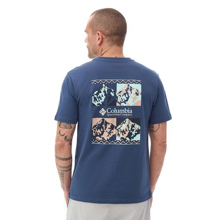 Repeated Peaks Erkek Mavi Outdoor T-Shirt CS0477-480