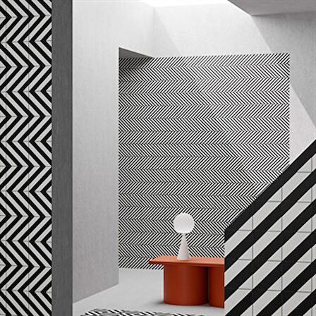 VitrA 15x15 Retromix Siyah-Beyaz Mat Porselen Karo K94845700001VTE0 (1 m2 )