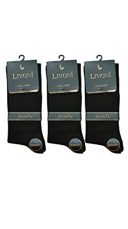 Livoni Dikişsiz Bambu Erkek  Soket Çorap 3 Adet