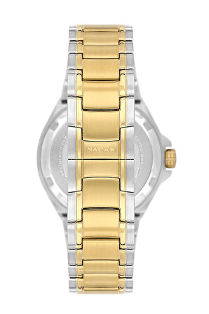 SAFİR CAM GÜMÜŞ - ALTIN KADIN KOL SAATİ NC28-392322-CSM-SET