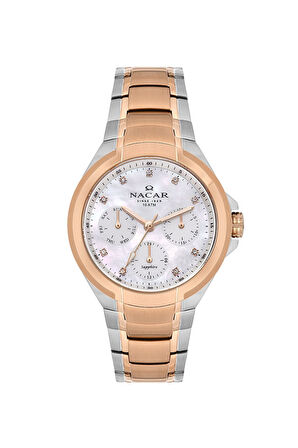 SAFİR CAM GÜMÜŞ - ROSE KADIN KOL SAATİ NC28-392322-ESM-SET