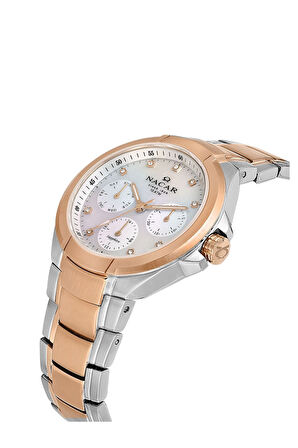 SAFİR CAM GÜMÜŞ - ROSE KADIN KOL SAATİ NC28-392322-ESM-SET