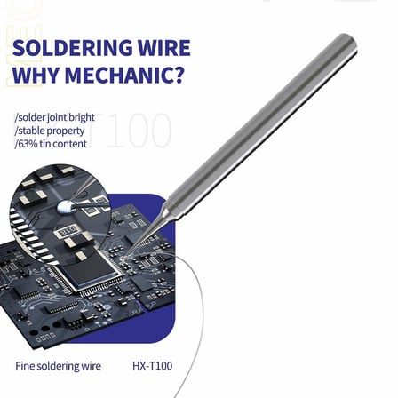 Mechanic Lehim Teli 0.8mm 42Gr %63 Sn %37 Pb %1-3 Flux | Profesyonel Elektronik Tamir Lehimleme Teli
