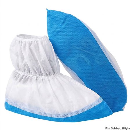 250 Adet CPE Kaymaz Tabanlı Tela Bez Çizme Galoşu - Uzun Bot Galoşu (250 Li Paket) 