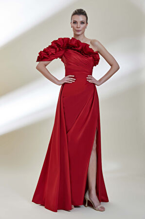 Abiye Elbise 9060-Kırmızı | 38