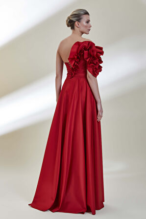 Abiye Elbise 9060-Kırmızı | 38