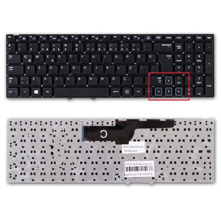 Samsung NP300E5A Serisi Notebook Klavyesi (Siyah TR) / KL0695BTR