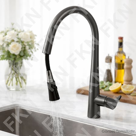 FKN Spiralli Sus-304 Mat Gun GREY Eviye Bataryası