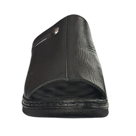 Cex 25Y TRV Siyah Kadın Hakiki Deri Günlük Terlik