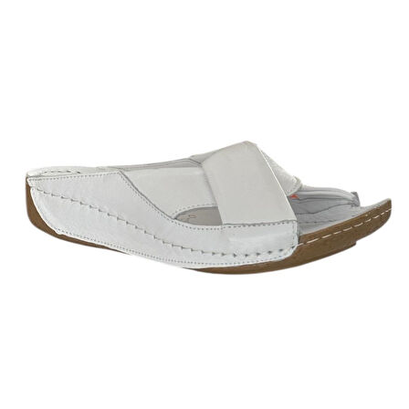 Cex 25Y GRF Beyaz Kadın Hakiki Deri Günlük Terlik