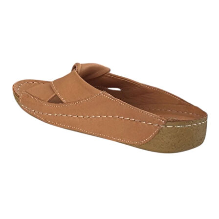 Cex 25Y GRF Taba Kadın Hakiki Deri Günlük Terlik