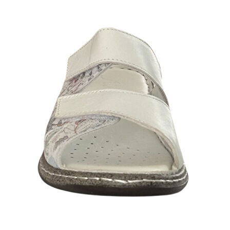 Cex 25Y NBL03 Beyaz Kadın Hakiki Deri Günlük Terlik