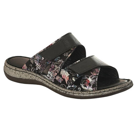 Cex 25Y NBL03 Siyah Kadın Hakiki Deri Günlük Terlik